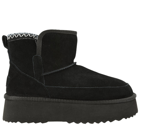 Ghete sport, dama, ANNA VIOTTI, D114-JRGB001, negru, piele intoarsa